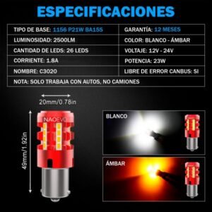 Led Señal C3020 11156 P21W CANBUS 2.500LM variation