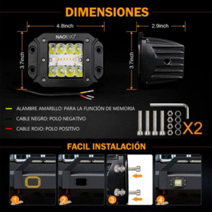 Barra Led Empotrable 5” Reflector Dual 7200LM variation