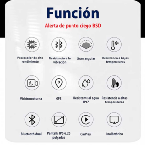 Pantalla CarPlay Para Moto 6″ Desmontable variation