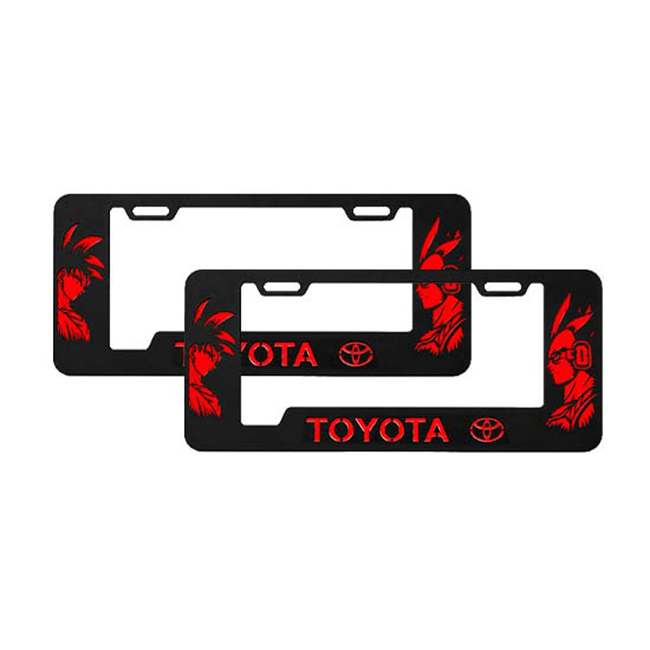 Portaplaca Toyota Modelo Goku y Vegeta