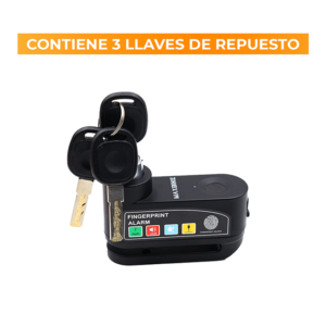 Candado Disco Pesado Recto Con Alarma + Huella Digital para moto variation