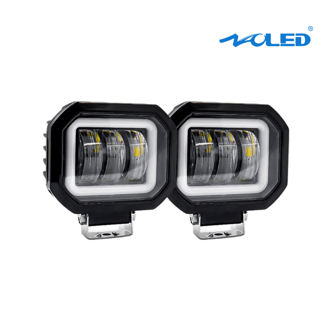 Explorador Led 4″ Cuadrado Aureola Blanca